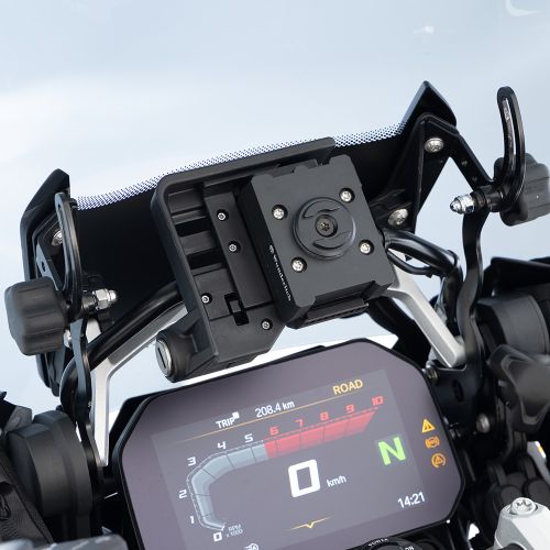 Крепление для телефона SP-CONNECT SPC + с зарядкой на штатное место навигатора для мотоцикла BMW
