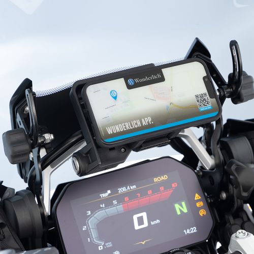 Крепление для телефона SP-CONNECT SPC + с зарядкой на штатное место навигатора для мотоцикла BMW