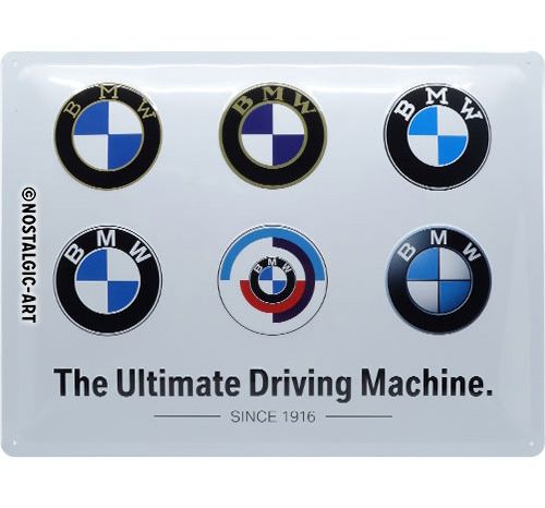 Металлическая табличка BMW Logo Evolution 40 x 30 см – Nostalgic Art