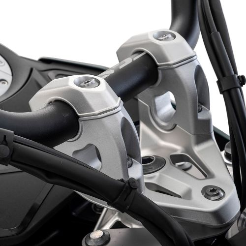 Проставки для поднятия руля с наклоном на водителя серебристые Wunderlich ERGO на мотоцикл BMW R1300GS