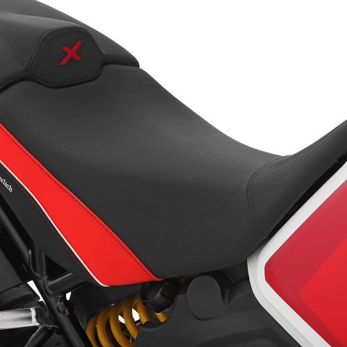 Комфортное мотосиденье для водителя заниженное -15 мм Wunderlich AKTIVKOMFORT черно-красное для мотоцикла Ducati DesertX
