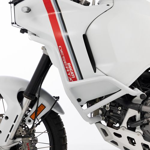 Комплект защитных дуг Wunderlich белые на мотоцикл Ducati DesertX  (в сочетании с защитной пластиной двигателя Ducati Offroad)