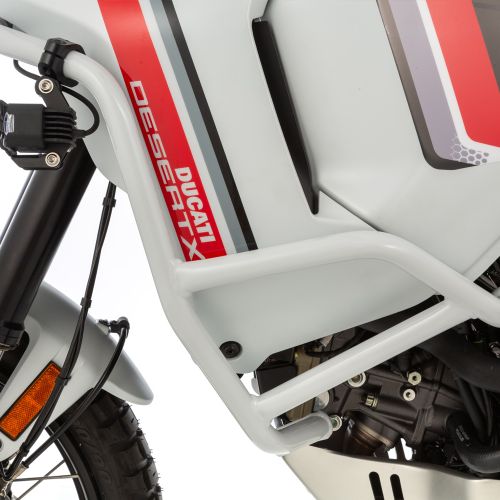 Комплект защитных дуг Wunderlich белые на мотоцикл Ducati DesertX  (в сочетании со стандартной защитной пластиной двигателя Ducati)