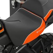 Комфортное мотосиденье для водителя Wunderlich AKTIVKOMFORT на мотоцикл Harley-Davidson Pan America 1250, черно-оранжевое 90100-003 3