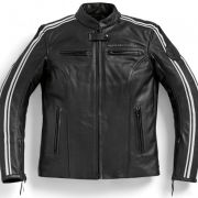 Женская кожаная мотокуртка BMW Motorrad Leather Jacket, TwinStripes, Ladies, Black 76141539828 