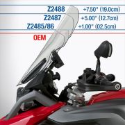 Высокое туристическое ветровое стекло Z-Technik VStream® для мотоцикла BMW R1200GS/R1200GS Adv/R1250GS/R1250GS Adventure Z2487 5