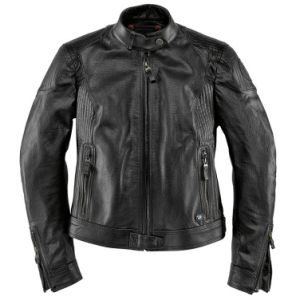 Женская кожаная мотокуртка BMW Motorrad Leather Jacket, TwinStripes, Ladies, Black 76141539828