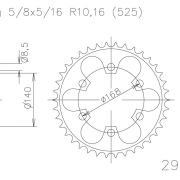 Комплект цепей Regina HPE 525, 116 звеньев 29394-100 6