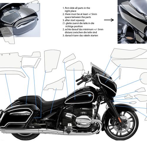 Повний комплект захисту лакофарбового покриття на мотоциклі PremiumShield
