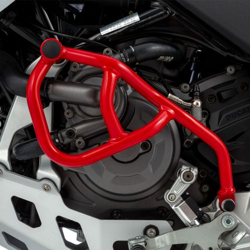 Захист двигуна лівий бік червоний для мотоцикла Ducati DesertX (для монтажу без захисної планки обтічника)
