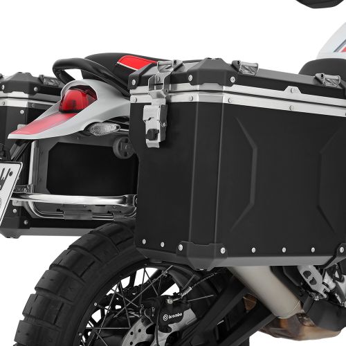 Комплект черных боковых кофров Wunderlich EXTREME на мотоцикл Ducati Multistrada V4/Multistrada V4 Pikes Peak/Multistrada V4 S/Multistrada V4 Rally/DesertX