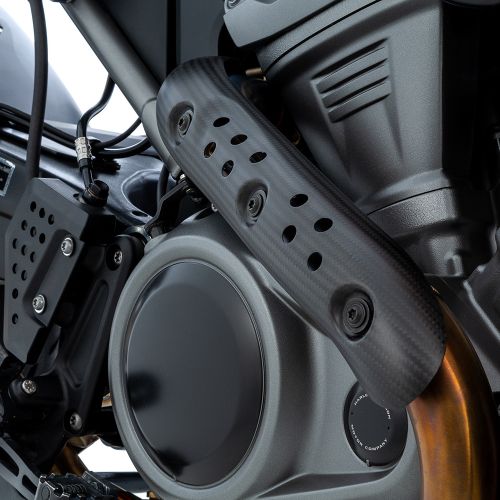 Теплозащитный карбоновый экран коллектора Wunderlich на мотоцикл Harley-Davidson Pan America 1250