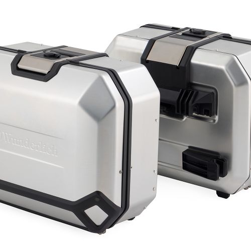 Комплект алюмінієвих бічних кофрів Wunderlich X-CASE X36 на мотоцикл BMW зі стандартним замком, сріблясті