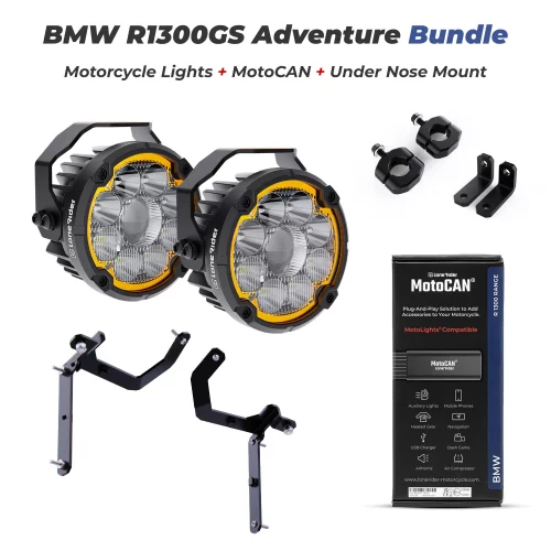 Комплект фар + MotoCAN + кріплення під дзьоб Lone Rider на мотоцикл BMW R1300GS Adventure