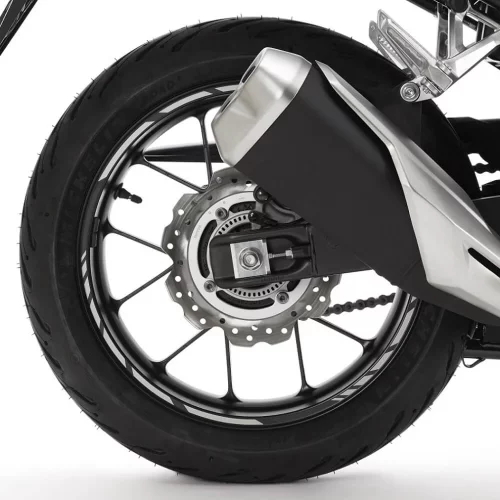 Комплект декоративных полос Honda на заднее колесо 17″ мотоцикла NX500, серебристый