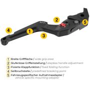 Рычаг тормоза VOIGT MT для мотоцикла Honda NT1100 DCT, черный  3