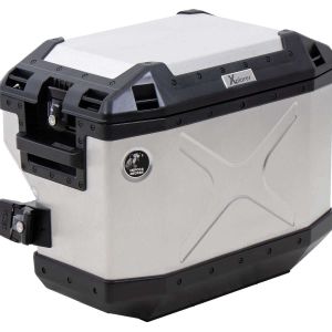 Бічний кофр Hepco&Becker Xplorer 37л, правий, з вирізом під вихлоп, сріблястий